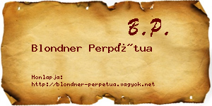 Blondner Perpétua névjegykártya